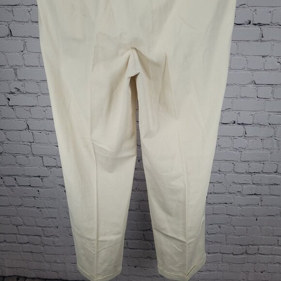 VTG Ermenegildo Zegna Ivory Cotton Pleated Chino Pants Italy Size 54 XL (35x31) - Picture 8 of 14